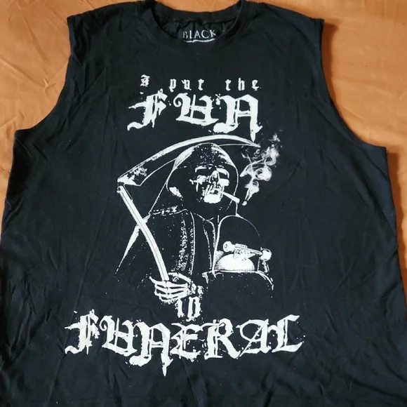 Edgy Black Graphic Men's Tank Top - Picture 1 of 2